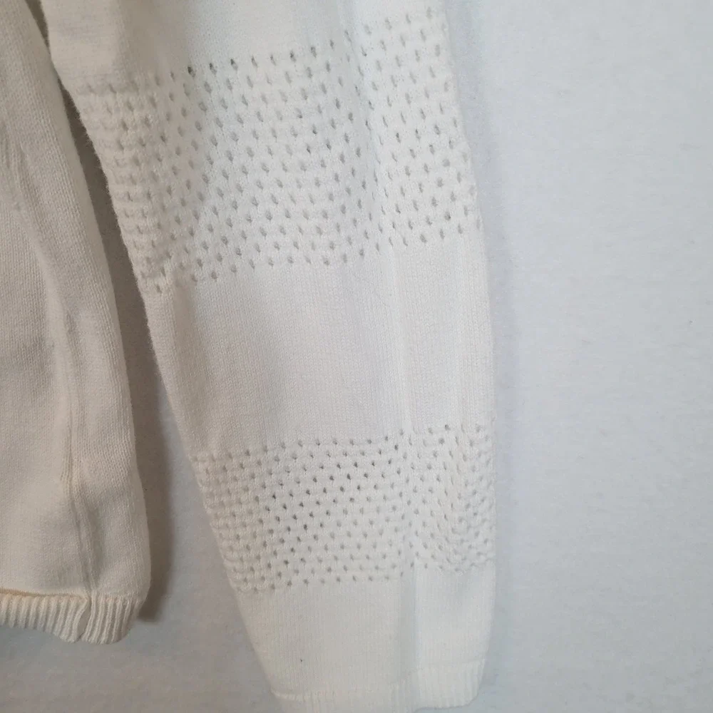 Lisa Todd Womens Bulldog Lover Knit Cotton Sweater Top Size Small White Animal - Picture 4 of 11